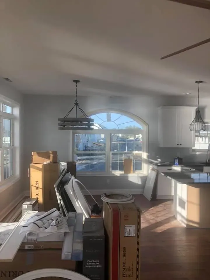 Open-plan living and kitchen area